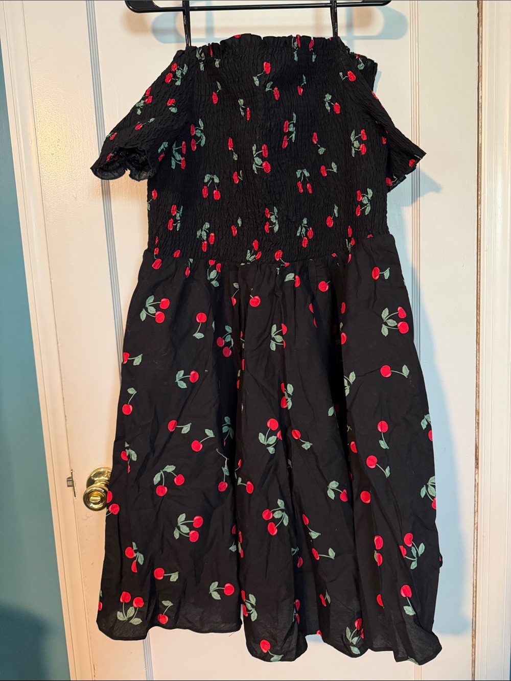 City Chic Black Cherry Print Off-Shoulder Dress size 20